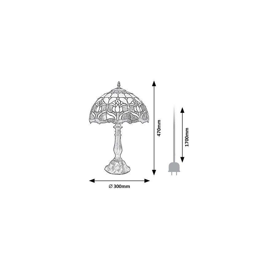 Brilagi - Tiffany vitražna stolna lampa LORAS 1xE27/40W/230V