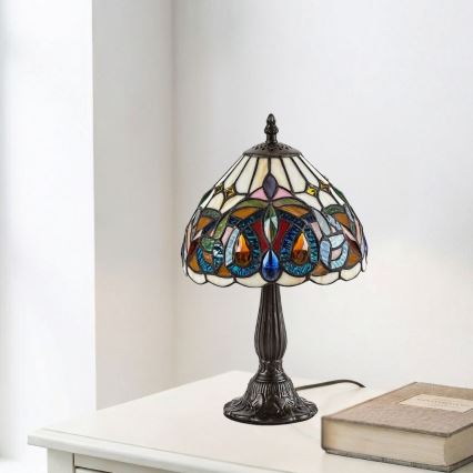 Brilagi - Tiffany vitražna stolna lampa LUISA 1xE14/40W/230V