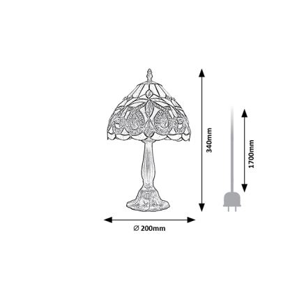 Brilagi - Tiffany vitražna stolna lampa LUISA 1xE14/40W/230V