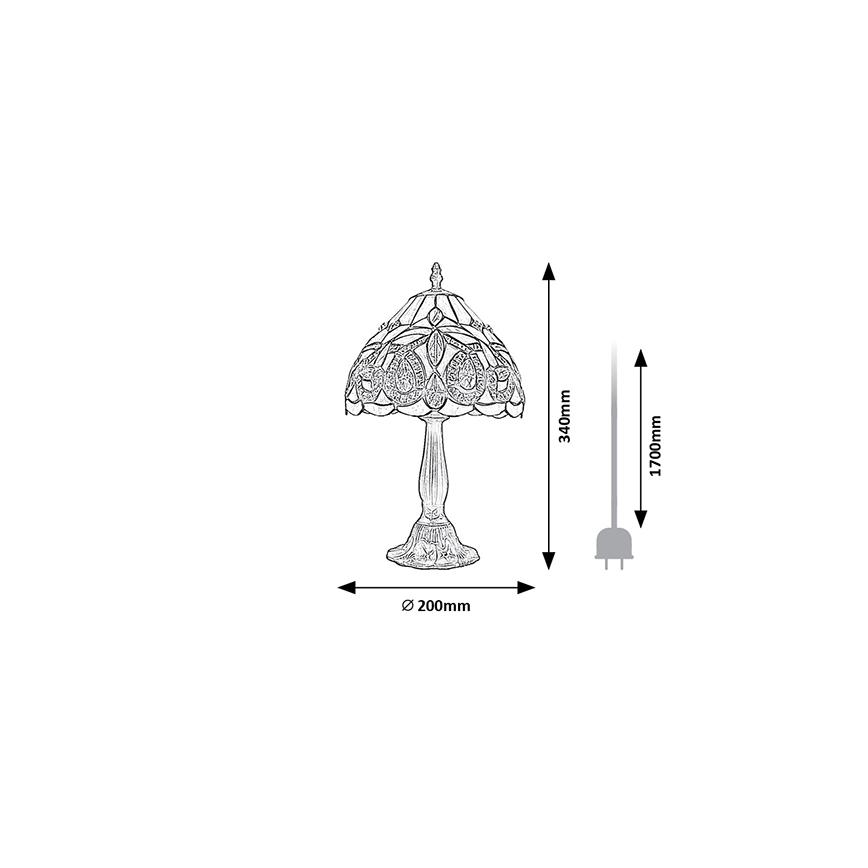 Brilagi - Tiffany vitražna stolna lampa LUISA 1xE14/40W/230V