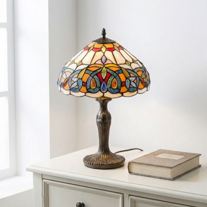 Brilagi - Tiffany vitražna stolna lampa LUISA 1xE27/40W/230V