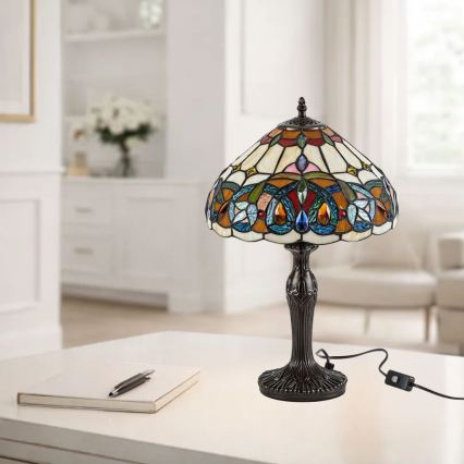 Brilagi - Tiffany vitražna stolna lampa LUISA 1xE27/40W/230V