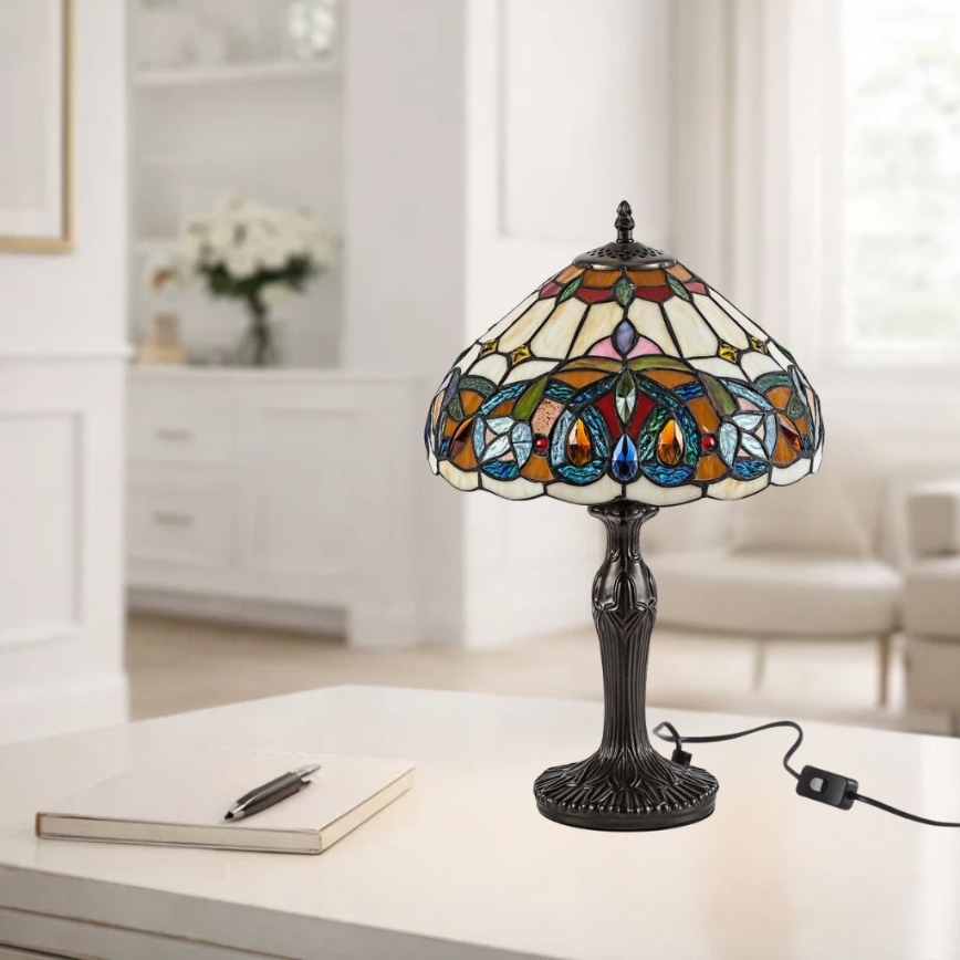 Brilagi - Tiffany vitražna stolna lampa LUISA 1xE27/40W/230V