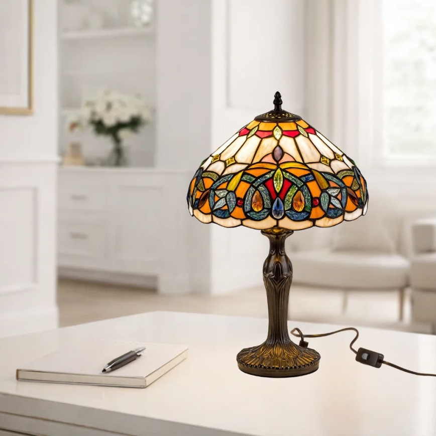 Brilagi - Tiffany vitražna stolna lampa LUISA 1xE27/40W/230V