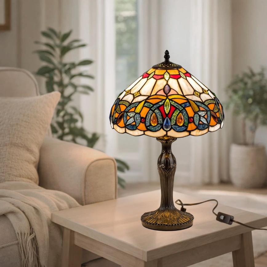 Brilagi - Tiffany vitražna stolna lampa LUISA 1xE27/40W/230V
