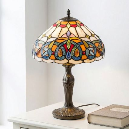 Brilagi - Tiffany vitražna stolna lampa LUISA 1xE27/40W/230V