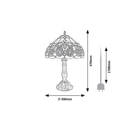 Brilagi - Tiffany vitražna stolna lampa LUISA 1xE27/40W/230V