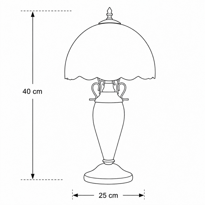 Brilagi - Tiffany vitražna stolna lampa MIRABELLA 1xE27/60W/230V + 1xE14/40W