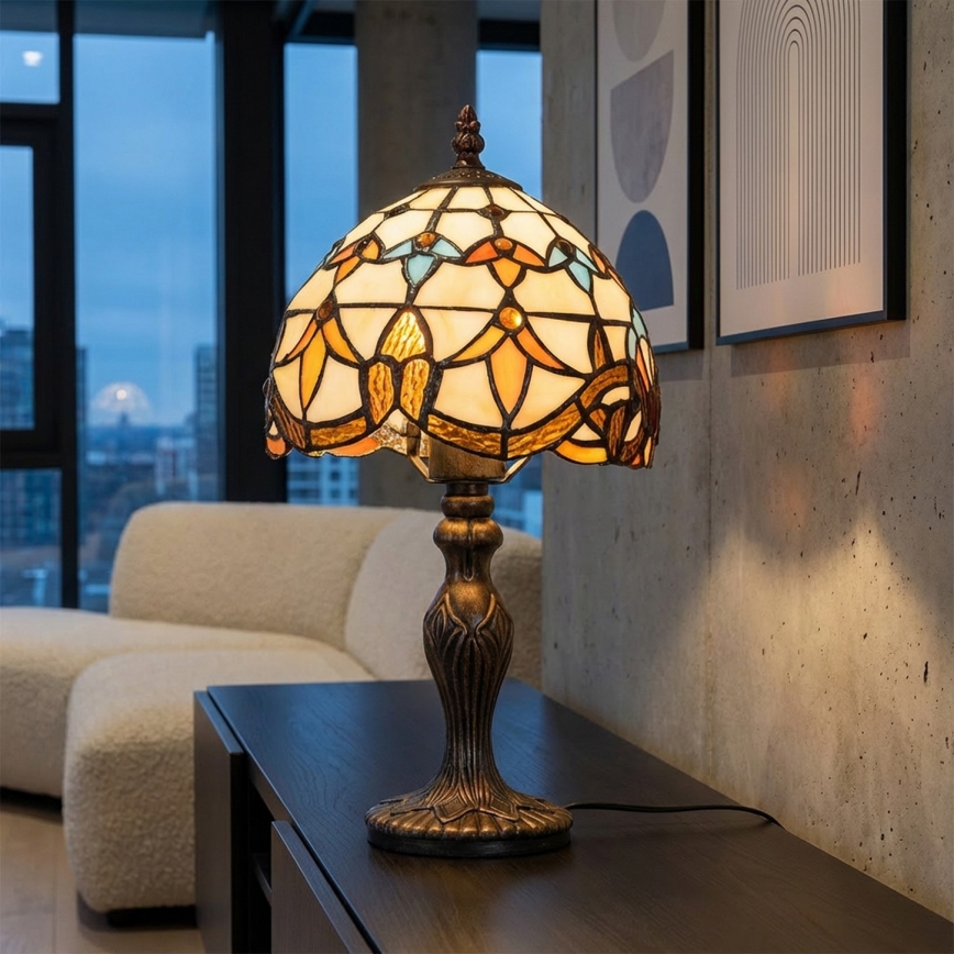 Brilagi - Tiffany vitražna stolna lampa MIRABELLA 1xE27/60W/230V