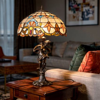 Brilagi - Tiffany vitražna stolna lampa MIRABELLA 1xE27/60W/230V