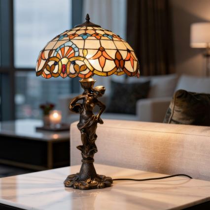 Brilagi - Tiffany vitražna stolna lampa MIRABELLA 1xE27/60W/230V