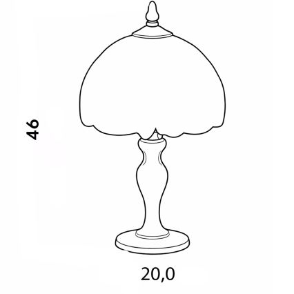 Brilagi - Tiffany vitražna stolna lampa SIENNA 1xE27/60W/230V