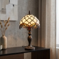 Brilagi - Tiffany vitražna stolna lampa SLONOVA KOST 1xE27/60W/230V