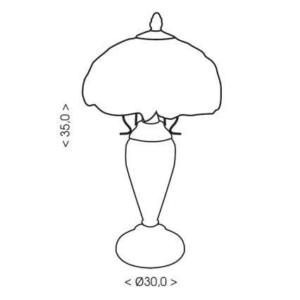 Brilagi - Tiffany vitražna stolna lampa SUNFLOWER 1xE27/60W/230V + 1xE14/40W