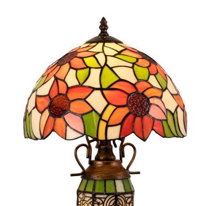 Brilagi - Tiffany vitražna stolna lampa SUNFLOWER 1xE27/60W/230V + 1xE14/40W