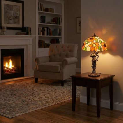 Brilagi - Tiffany vitražna stolna lampa SUNFLOWER 1xE27/60W/230V