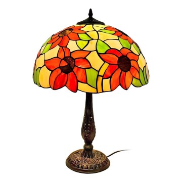 Brilagi - Tiffany vitražna stolna lampa SUNFLOWER 2xE27/60W/230V