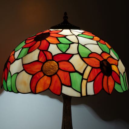 Brilagi - Tiffany vitražna stolna lampa SUNFLOWER 2xE27/60W/230V