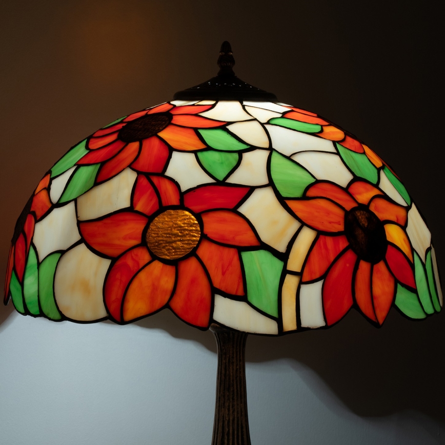 Brilagi - Tiffany vitražna stolna lampa SUNFLOWER 2xE27/60W/230V