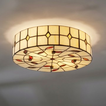 Brilagi - Tiffany vitražna stropna svjetiljka FOLIA 3xE27/60W/230V, promjer 40 cm