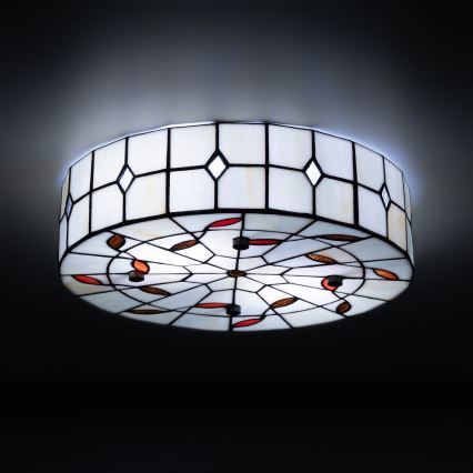 Brilagi - Tiffany vitražna stropna svjetiljka FOLIA 3xE27/60W/230V, promjer 40 cm