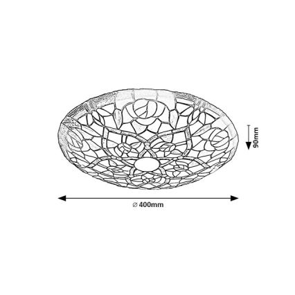 Brilagi - Tiffany vitražna stropna svjetiljka GARLAN 2xE27/60W/230V