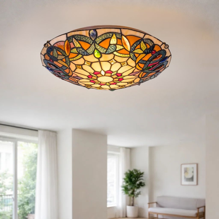 Brilagi - Tiffany vitražna stropna svjetiljka LUISA 2xE27/60W/230V Ø 40 cm