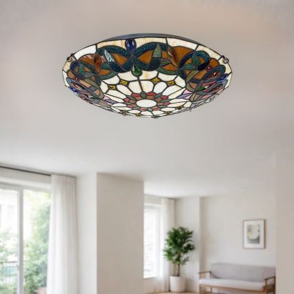 Brilagi - Tiffany vitražna stropna svjetiljka LUISA 2xE27/60W/230V Ø 40 cm