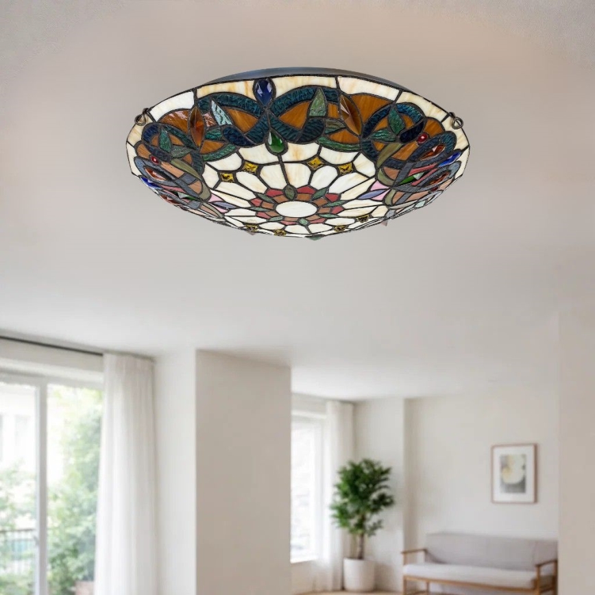 Brilagi - Tiffany vitražna stropna svjetiljka LUISA 2xE27/60W/230V Ø 40 cm