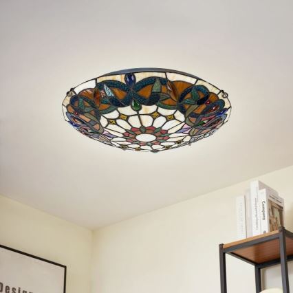 Brilagi - Tiffany vitražna stropna svjetiljka LUISA 2xE27/60W/230V Ø 40 cm