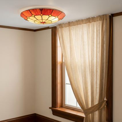 Brilagi - Tiffany vitražna stropna svjetiljka SIENNA, 2x E27/60W/230V, promjer 40 cm