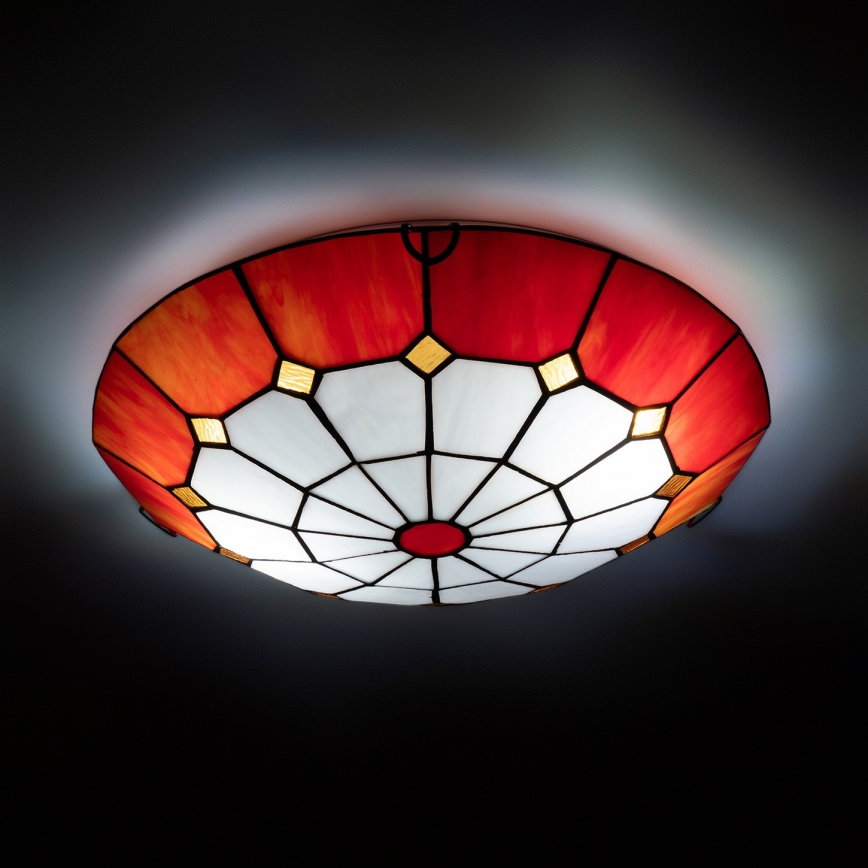 Brilagi - Tiffany vitražna stropna svjetiljka SIENNA, 2x E27/60W/230V, promjer 40 cm