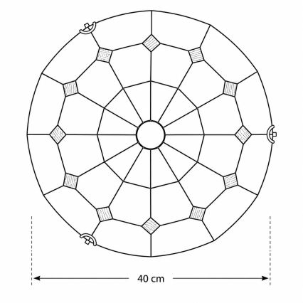 Brilagi - Tiffany vitražna stropna svjetiljka SIENNA, 2x E27/60W/230V, promjer 40 cm