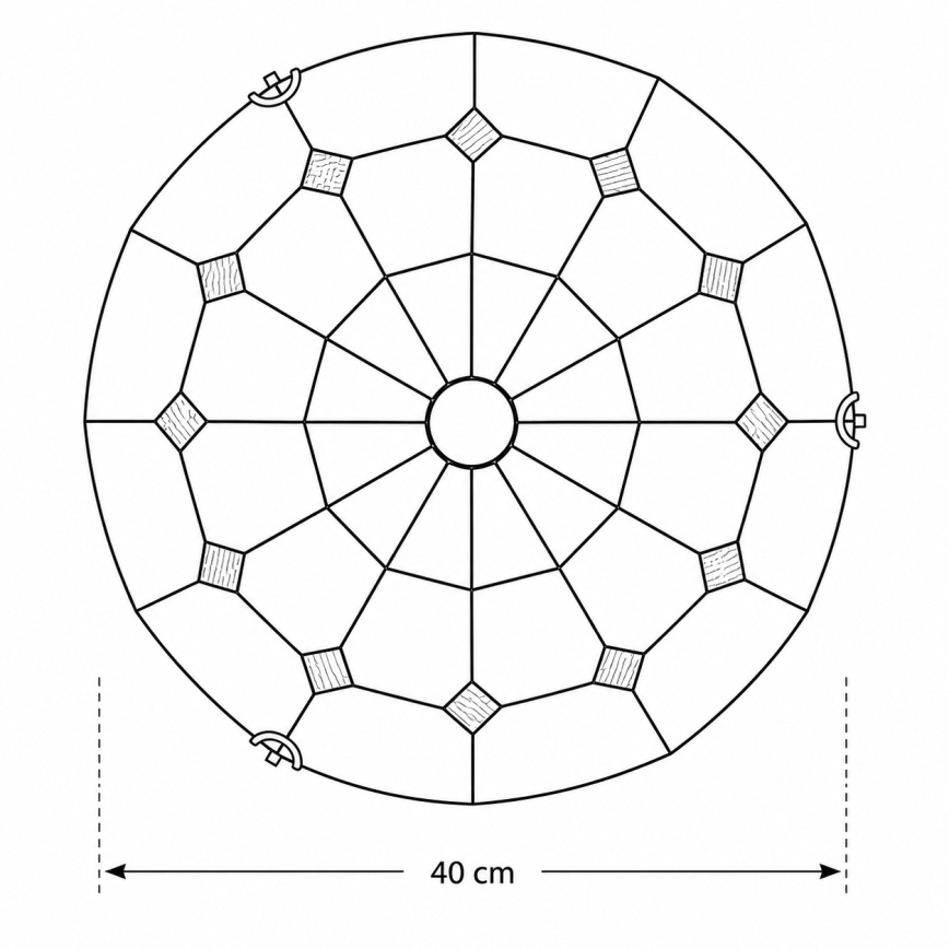 Brilagi - Tiffany vitražna stropna svjetiljka SIENNA, 2x E27/60W/230V, promjer 40 cm