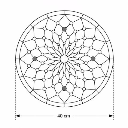 Brilagi - Tiffany vitražna stropna svjetiljka slonovača 3xE27/60W/230V Ø 40 cm