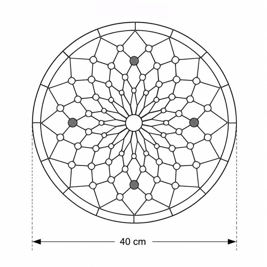 Brilagi - Tiffany vitražna stropna svjetiljka slonovača 3xE27/60W/230V Ø 40 cm