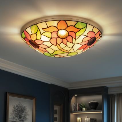Brilagi - Tiffany vitražna stropna svjetiljka SUNFLOWER 2xE27/60W/230V Ø 40 cm