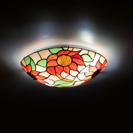 Brilagi - Tiffany vitražna stropna svjetiljka SUNFLOWER 2xE27/60W/230V Ø 40 cm