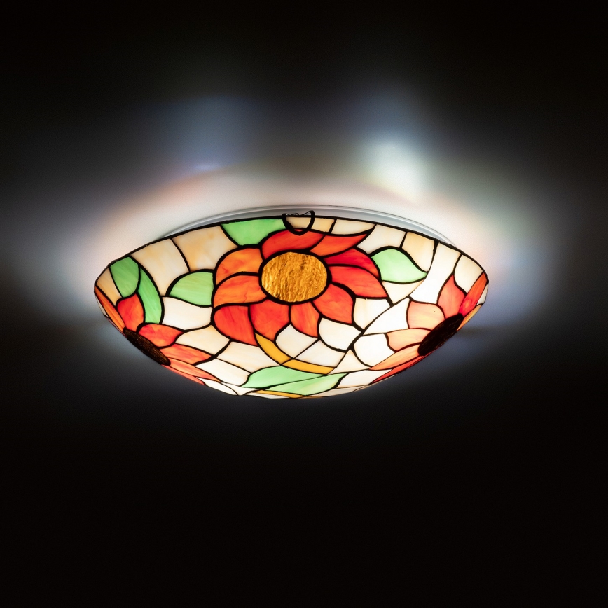 Brilagi - Tiffany vitražna stropna svjetiljka SUNFLOWER 2xE27/60W/230V Ø 40 cm