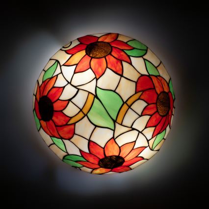 Brilagi - Tiffany vitražna stropna svjetiljka SUNFLOWER 2xE27/60W/230V Ø 40 cm