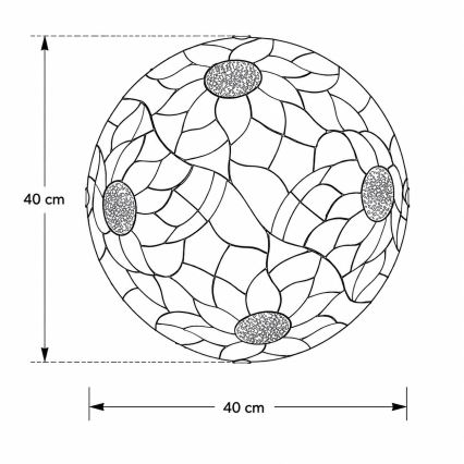 Brilagi - Tiffany vitražna stropna svjetiljka SUNFLOWER 2xE27/60W/230V Ø 40 cm
