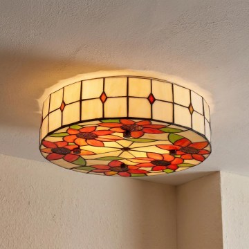 BRILAGI - Tiffany vitražna stropna svjetiljka SUNFLOWER 2xE27/60W/230V Ø 40 cm