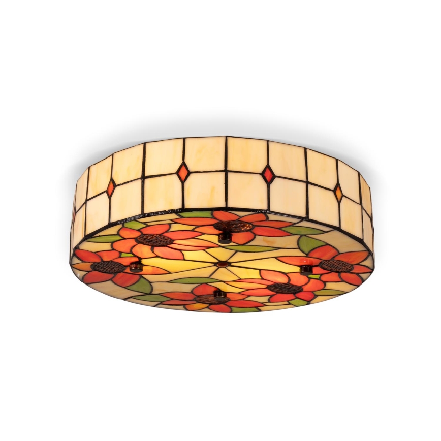 BRILAGI - Tiffany vitražna stropna svjetiljka SUNFLOWER 2xE27/60W/230V Ø 40 cm