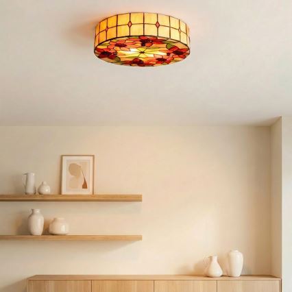 Brilagi - Tiffany vitražna stropna svjetiljka SUNFLOWER 3xE27/60W/230V, promjer 40 cm