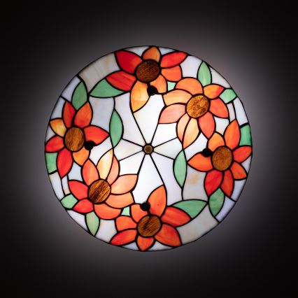 Brilagi - Tiffany vitražna stropna svjetiljka SUNFLOWER 3xE27/60W/230V, promjer 40 cm
