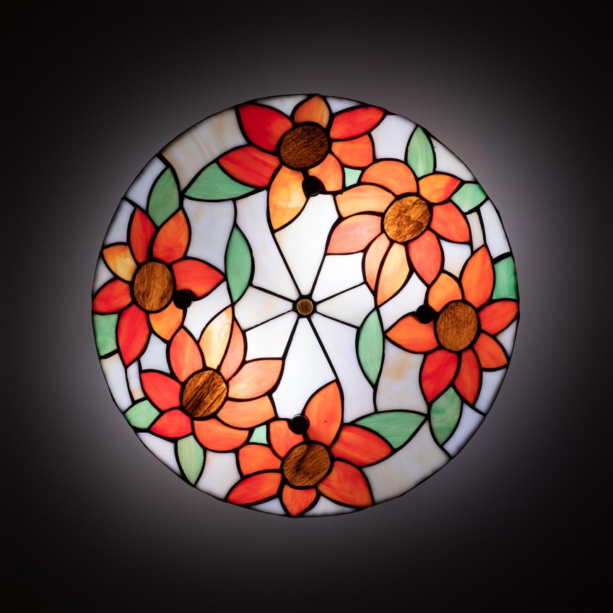 Brilagi - Tiffany vitražna stropna svjetiljka SUNFLOWER 3xE27/60W/230V, promjer 40 cm