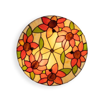 Brilagi - Tiffany vitražna stropna svjetiljka SUNFLOWER 3xE27/60W/230V, promjer 40 cm