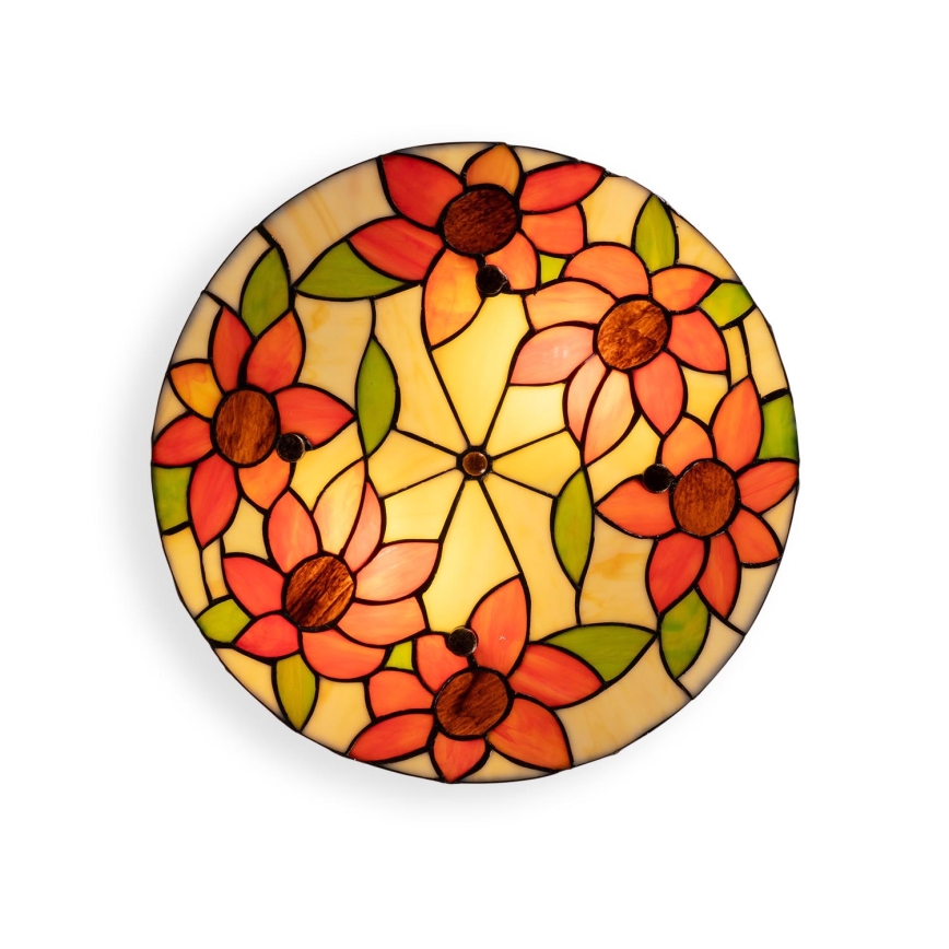Brilagi - Tiffany vitražna stropna svjetiljka SUNFLOWER 3xE27/60W/230V, promjer 40 cm