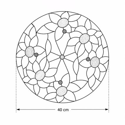 Brilagi - Tiffany vitražna stropna svjetiljka SUNFLOWER 3xE27/60W/230V, promjer 40 cm