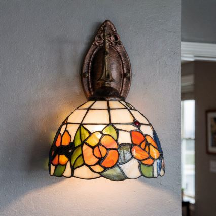 Brilagi - Tiffany vitražna zidna lampa JUNGLE 1xE14/40W/230V
